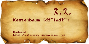 Kestenbaum Kálmán névjegykártya